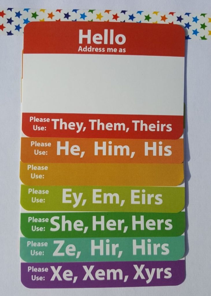 Rainbow hello stickers