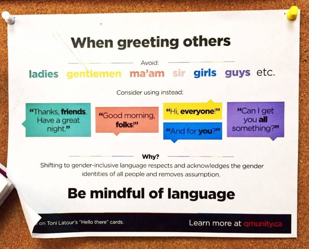 Gender-neutral greeting